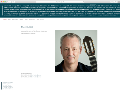 Website des Schweizer Gitarristen Marcel Ege